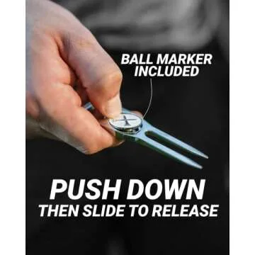 Blue Tees Golf 6-in-1 Premium Divot Tool & Ball Marker - Bottle Opener - Club Tee - Groove Cleaner - Putting Alignment - Designed to Be the Ultimate Tool for the Green - Rose