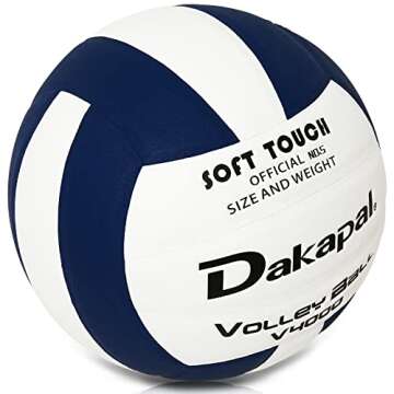 Dakapal Official Size 5 Indoor Competitive Volleyball, Professional Soft Volleyball (Without Pump)