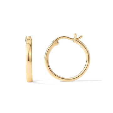 PAVOI 14K Gold Plated Lightweight Hoop Earrings 20mm