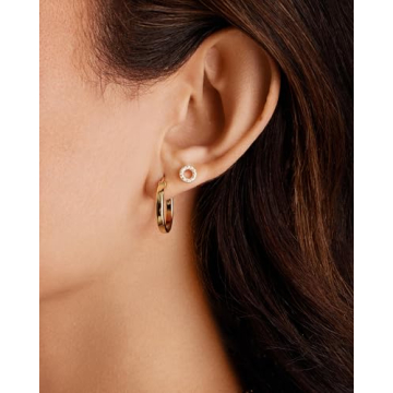 PAVOI 14K Gold Plated Lightweight Hoop Earrings 20mm