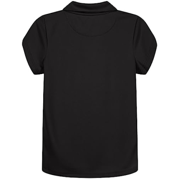 Nautica Girls' School Uniform Short Sleeve Polo Shirt, Button Closure, Moisture Wicking Performance ...