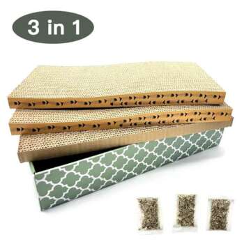 Durable Cat Scratcher Lounge Bed with Catnip - 3PCS