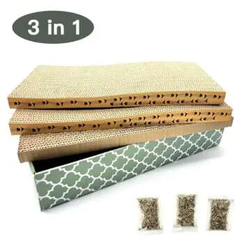 Durable Cat Scratcher Lounge Bed with Catnip - 3PCS