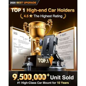 VANMASS 2025 True Upgraded Car Phone Holder, [85+ LBS Strongest Suction] Patent Safety Cell Phone Mount Windshield Dashboard Vent Truck Accessories Stand Cradle for iPhone 16 Pro Max 15 14 13 Android