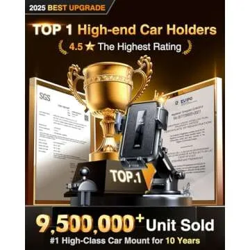 VANMASS 2025 True Upgraded Car Phone Holder, [85+ LBS Strongest Suction] Patent Safety Cell Phone Mount Windshield Dashboard Vent Truck Accessories Stand Cradle for iPhone 16 Pro Max 15 14 13 Android