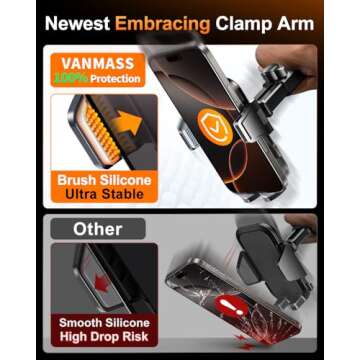 VANMASS 2025 True Upgraded Car Phone Holder, [85+ LBS Strongest Suction] Patent Safety Cell Phone Mount Windshield Dashboard Vent Truck Accessories Stand Cradle for iPhone 16 Pro Max 15 14 13 Android