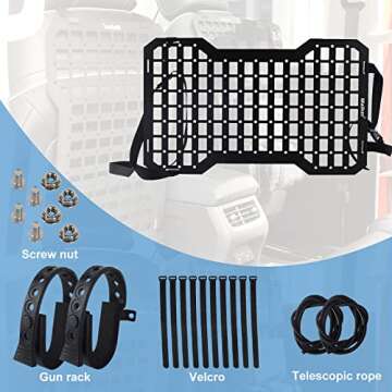 MAIKER Tactical Rigid Molle Insert Panels For Vehicles Car Seat Back Organizer Rifle Gun Rack Tactical Modular Storage Platform (2pcs, 21.6" H x 13" W)