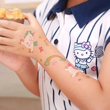 Colorful Unicorn Straws & Tattoos for Kids' Parties