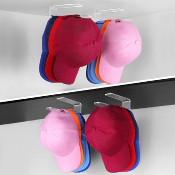 Daoun Hat Rack - Clear Adhesive Baseball Cap Organizer