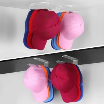 Daoun Hat Rack - Clear Adhesive Baseball Cap Organizer