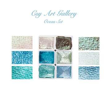 CSY art gallery Artist Watercolor Paint Set-Glitter Paint -Metallic Water Coloring Paint - Solid Pal...