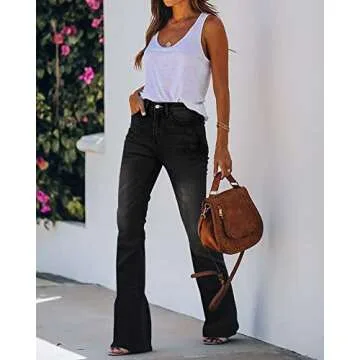 Stylish Koinshha Women's High Waisted Bootcut Jeans