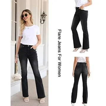 Stylish Koinshha Women's High Waisted Bootcut Jeans