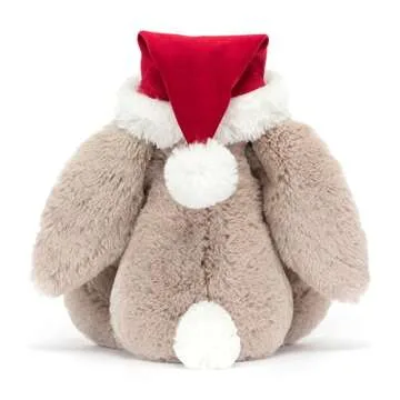 Jellycat Bashful Christmas Bunny Stuffed Animal - Plush Toy Gift