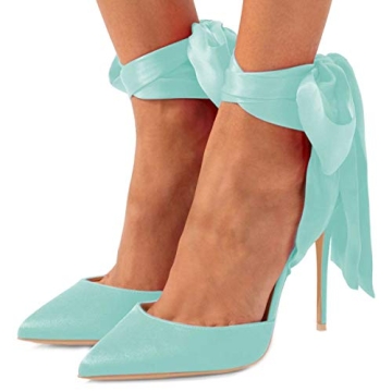 Elegant FSJ Women Strappy Ankle Wrap Sandals in Turquoise