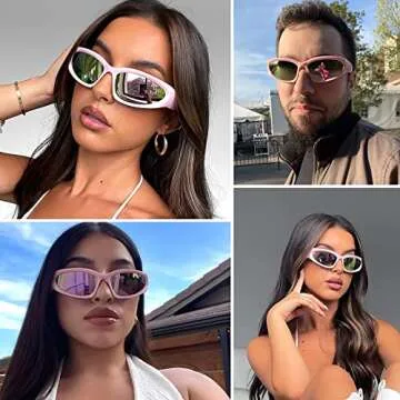 knliwkm Stylish UV400 Wrap Around Sunglasses for All