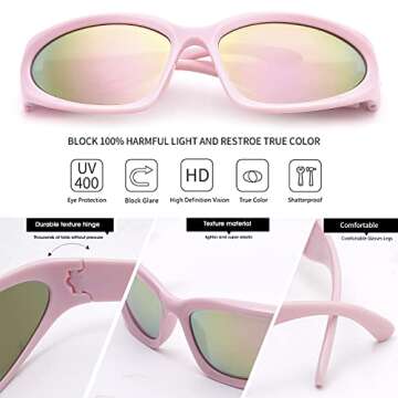knliwkm Stylish UV400 Wrap Around Sunglasses for All