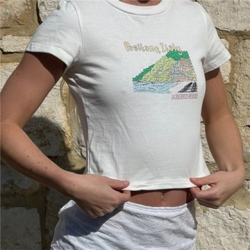 Trendy Fairycore Cute Print Baby Tee for Women