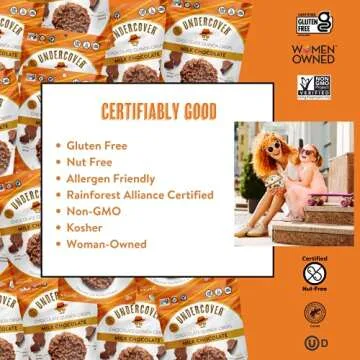 UNDERCOVER CHOCOLATE QUINOA CRISPS – VARIETY 8-PACK - 2 Milk Chocolate, 2 Dark Chocolate + Sea Salt, 2 Milk Chocolate + Currants, 2 Dark Chocolate + Blueberries | 8 Pack of 2oz Bags