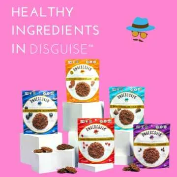 UNDERCOVER CHOCOLATE QUINOA CRISPS – VARIETY 8-PACK - 2 Milk Chocolate, 2 Dark Chocolate + Sea Salt, 2 Milk Chocolate + Currants, 2 Dark Chocolate + Blueberries | 8 Pack of 2oz Bags