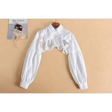 Elegtiskas Detachable Dickey Blouse False Collar Half Shirt Blouse Collar Crop Top