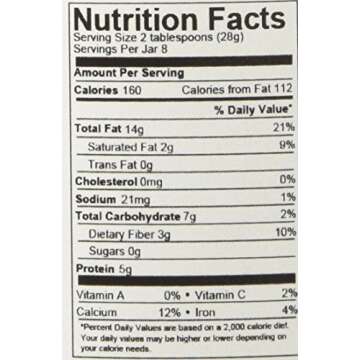 Dastony - Stone Ground Nut & Seed Butters: 01/8 oz Jar of Organic Sesame (Tahini) 100%