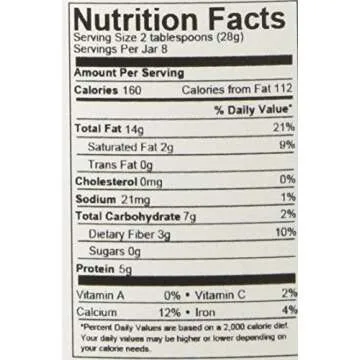 Dastony - Stone Ground Nut & Seed Butters: 01/8 oz Jar of Organic Sesame (Tahini) 100%