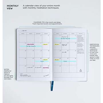 Enlightenment Planner | 12 Month Undated Monthly Weekly Daily Planner | Track and Increase Productivity Happiness Passion Purpose Mood Meditation and Reflection
