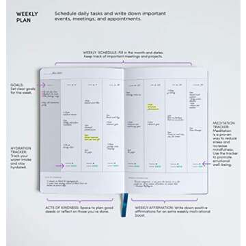 Enlightenment Planner | 12 Month Undated Monthly Weekly Daily Planner | Track and Increase Productivity Happiness Passion Purpose Mood Meditation and Reflection