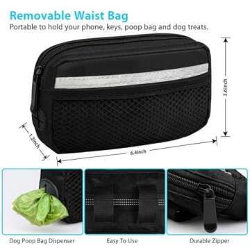 Uppetly Hands Free Dog Running Leash with Adjustable Waist Belt, Dual Handle Elastic Bungees Retract...