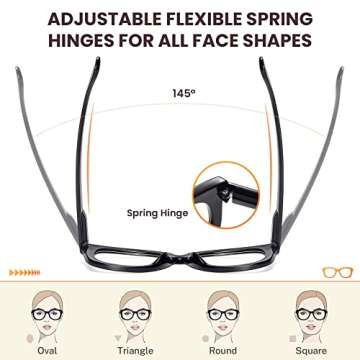 Gaoye Stylish Oversized Blue Light Blocking Reading Glasses