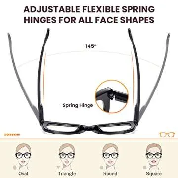 Gaoye Stylish Oversized Blue Light Blocking Reading Glasses