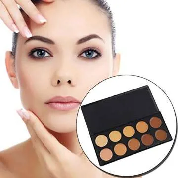 Vodisa 10 Colour Makeup Contour Palette-Cream Concealer Kit- Blemish Face Contouring Highlighter Palette- Sleek Cosmetics Base Foundation Beauty Make up Cream Makeup Blemish Pallet