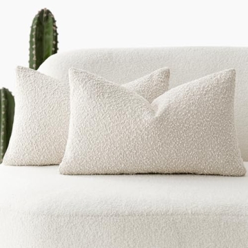 Foindtower Textured Boucle Throw Pillow Covers Set of 2