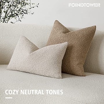 Foindtower Textured Boucle Throw Pillow Covers Set of 2