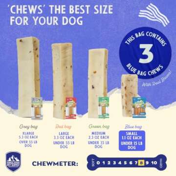 Himalayan Dog Chew Original Yak Cheese Dog Chew, Bacon, 3 Small Sticks, 1.1 oz, Gluten Free, Healthy Dog Treats, Grain & Lactose Free 100% Natural, Long Lasting Dog Chews for Dogs Under 15 lbs