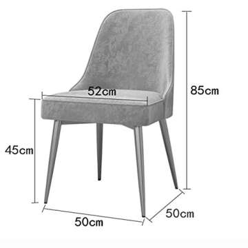Dining Chair Kitchen Dining Room Furniture Chairs Velvet Dining Chair Reception Chair with Metal Fee...