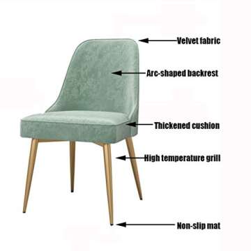 Ergonomic Velvet Dining Chair for Comfort and Style