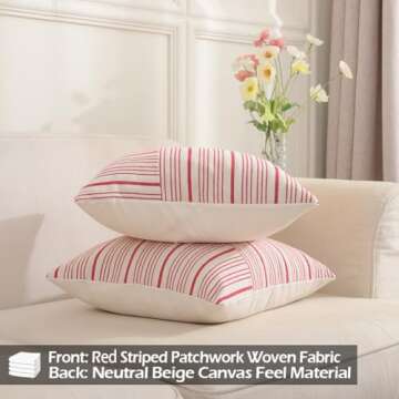 CARRIE HOME Red Plaid Pillow Covers for Christmas Decor