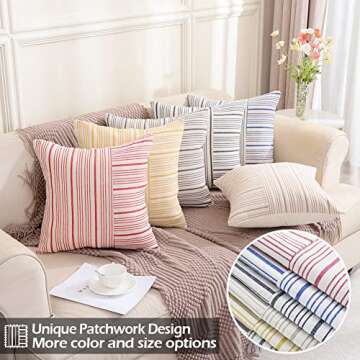 CARRIE HOME Red Plaid Pillow Covers for Christmas Decor