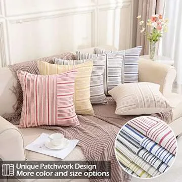 CARRIE HOME Red Plaid Pillow Covers for Christmas Decor