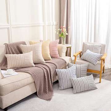 CARRIE HOME Red Plaid Pillow Covers for Christmas Decor