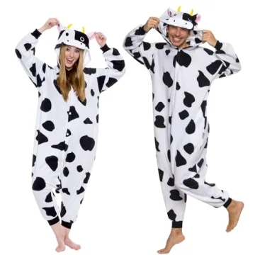 Funziez! Adult Onesie Halloween Costume - Cow Animal Plush Suit