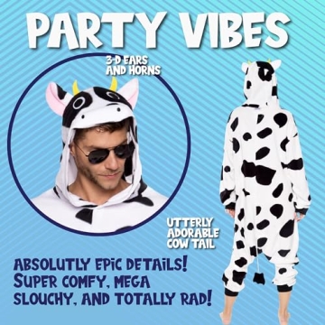 Funziez! Plush Cow Adult Onesie Halloween Costume