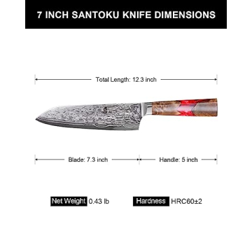 TUO 7" Santoku Knife AUS-10 Damascus Steel Hand Forged