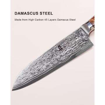 TUO 7" Santoku Knife AUS-10 Damascus Steel Hand Forged
