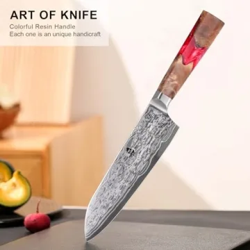 TUO 7" Santoku Knife AUS-10 Damascus Steel Hand Forged