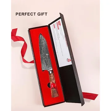 TUO 7" Santoku Knife AUS-10 Damascus Steel Hand Forged