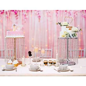 Crystal Pendant Cake Stand for Weddings and Events