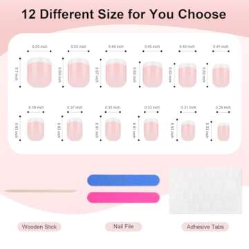 Yokilly 240 Piece French Fake Nails Kit - Acrylic Nail Set